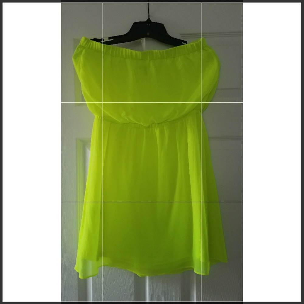 Express Neon Strapless Dress - Size M